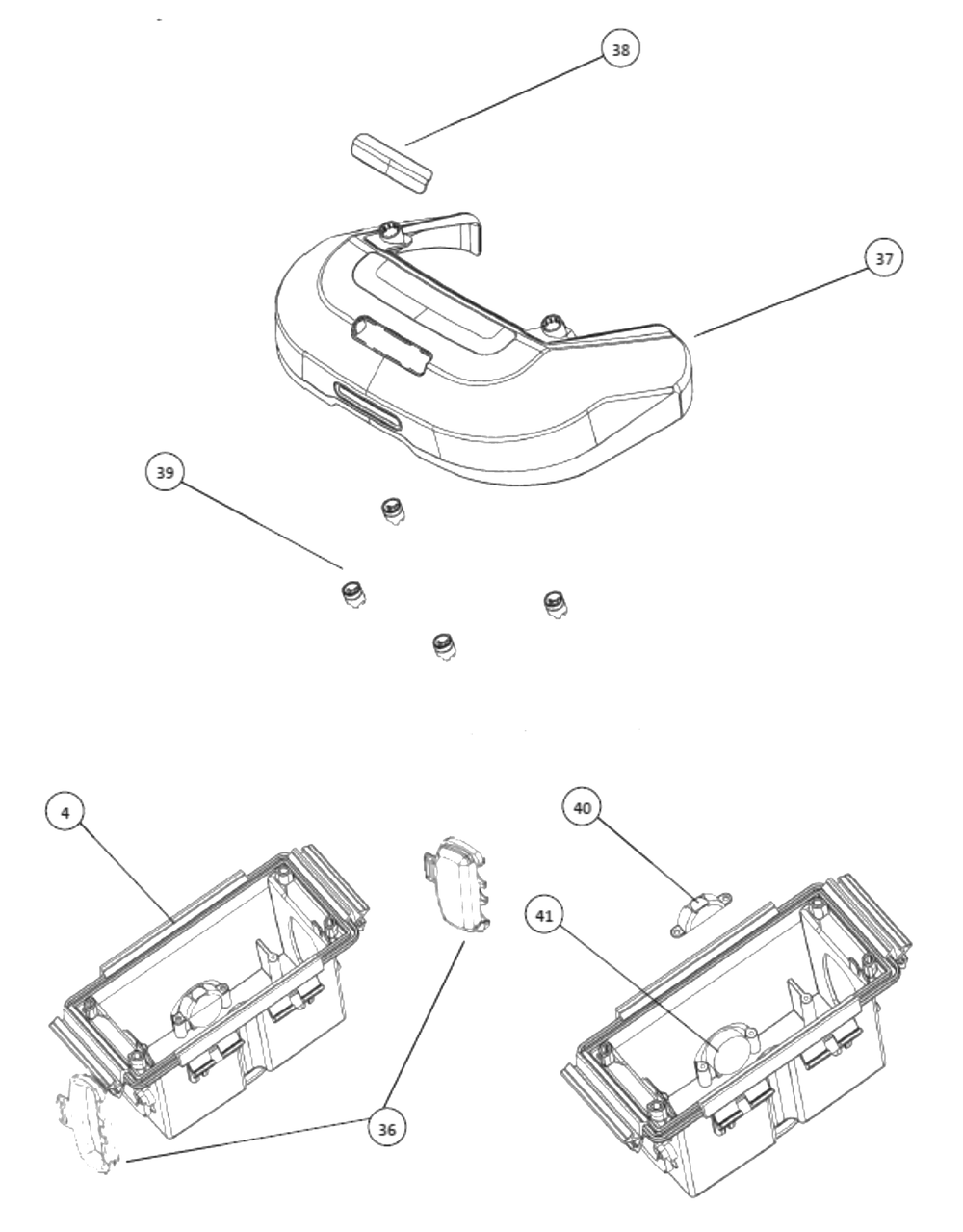 Bumper And Control Box Diagram and Parts List for XR33000 (22BSBDAE710)(2019) Cub Cadet Lawn Mower